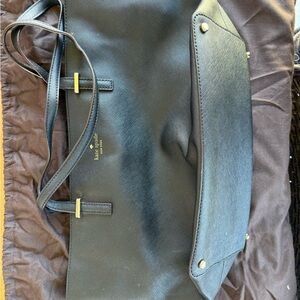 Kate Spade Black Leather Handbag with Gold Details